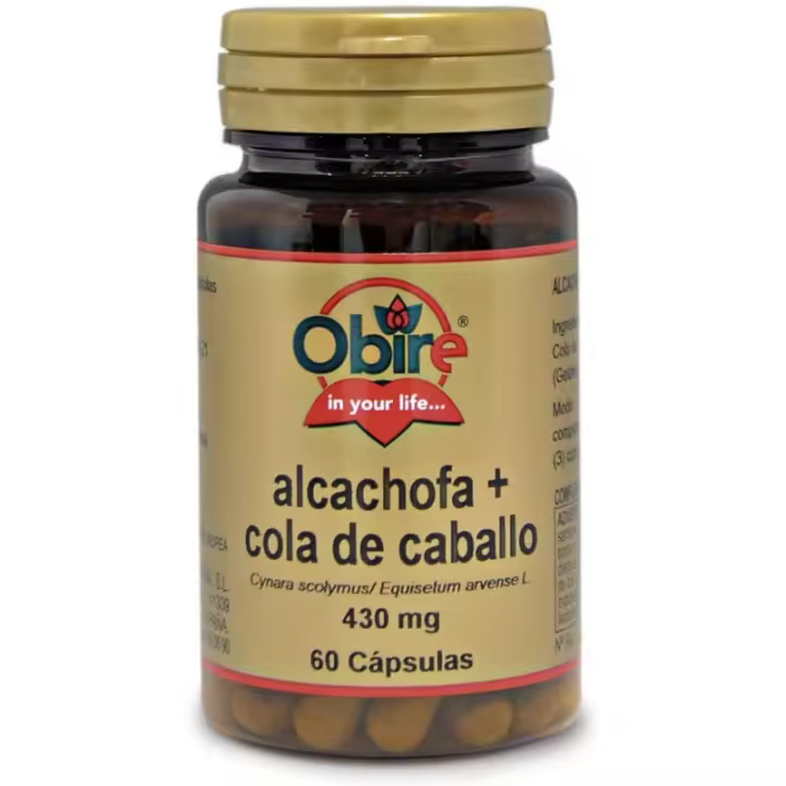 Obire Alcachofa y Cola de Caballo 60 Cápsulas - Diurético Natural para Eliminar Grasas y Reducir Retención de Líquidos - 1