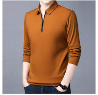 Camisa Polo Para Hombre Casual Inteligente De Manga Larga Con Cierre Y Cuello Alto Estilo De Negocios Moda Primavera Otoño Ropa Suelta - details 8