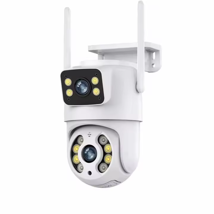 Cámara IP De Seguridad Exterior WiFi 8MP 4K Doble Lente Detecta Humanos Pantalla Dual ICSEE Tris Hogar Vigilancia Video - 1