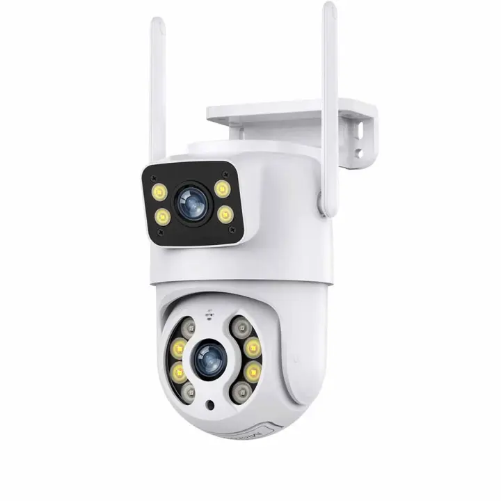 Cámara IP De Seguridad Exterior WiFi 8MP 4K Doble Lente Detecta Humanos Pantalla Dual ICSEE Tris Hogar Vigilancia CCTV Inalámbrica - 1