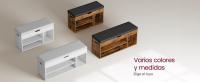 VASAGLE Banco Zapatero con Cojín, Banco de Almacenamiento, 3 Compartimentos, Almacenamiento Oculto, Estantes, para Sala de Estar, Pasillo, Dormitorio, Carga de 150 kg, Marrón Rústico/Blanco - details 2