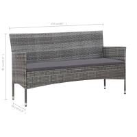 vidaXL Set de muebles de jardín 4 pzas y cojines ratán sintético gris - details 7