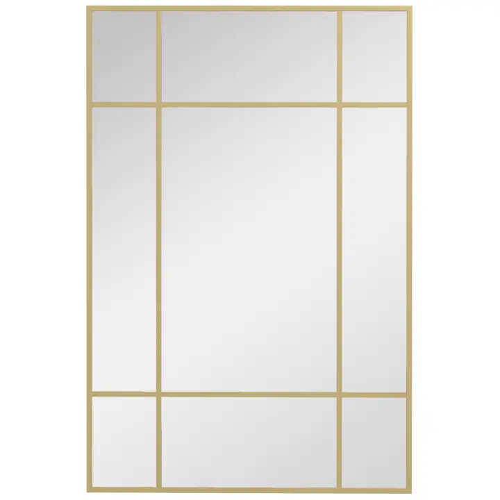 HOMCOM c Espejo de Ventana 90x60 cm con Marco de Metal Espejo Decorativo para Salón Dormitorio Entrada - 1