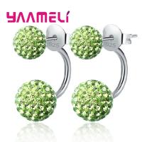 Pendientes De Estilo Disco Con Cristales CZ Austriacos En Plata De Ley 925 Para Mujer 11 Colores Disponibles Joyería De Tendencia - details 8