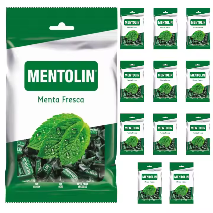 MENTOLÍN caramelos garganta sabor menta fresca ,12x200g - 1