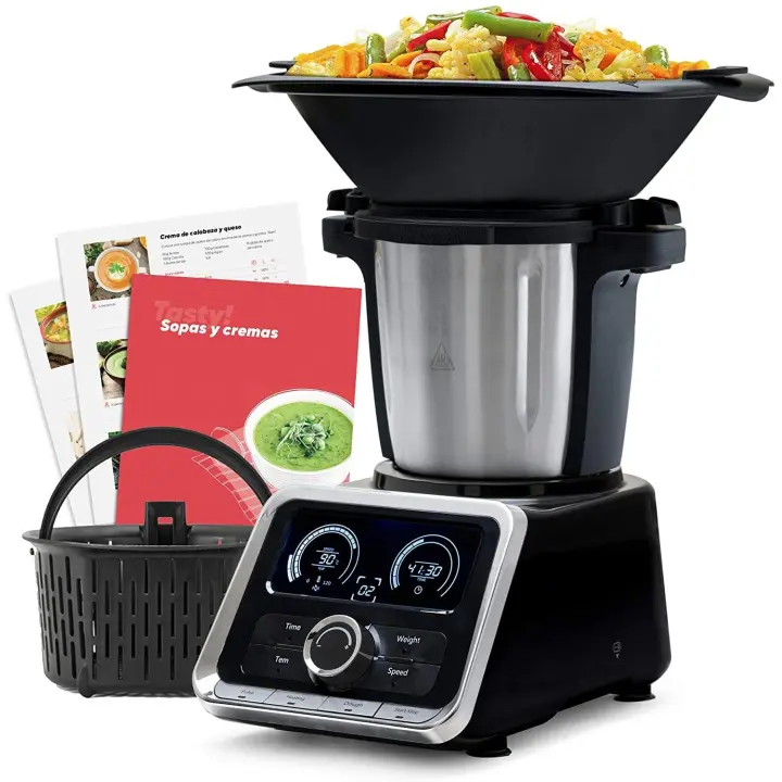 Mellerware Robot de Cocina Tasty! 2.5 L 30-120ºC 13 velocidades Recetario + 200 Recetas. Thermomix. Multifuncion. Cocina. - 1