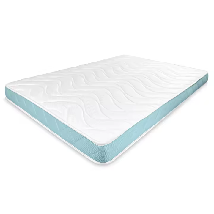 Colchón Viscoelástico - Duérmete Online - Visco 15  - Blanco/Azul turquesa - Reversible -Transpirable - Altura 15cm  - Alta Gama - Firmeza media - 1