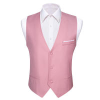 Chaleco De Seda Para Hombre En 20 Colores S-5XL Estilo Formal Sin Mangas Cuello Redondo Ajustado Para Todas Las Estaciones - details 11