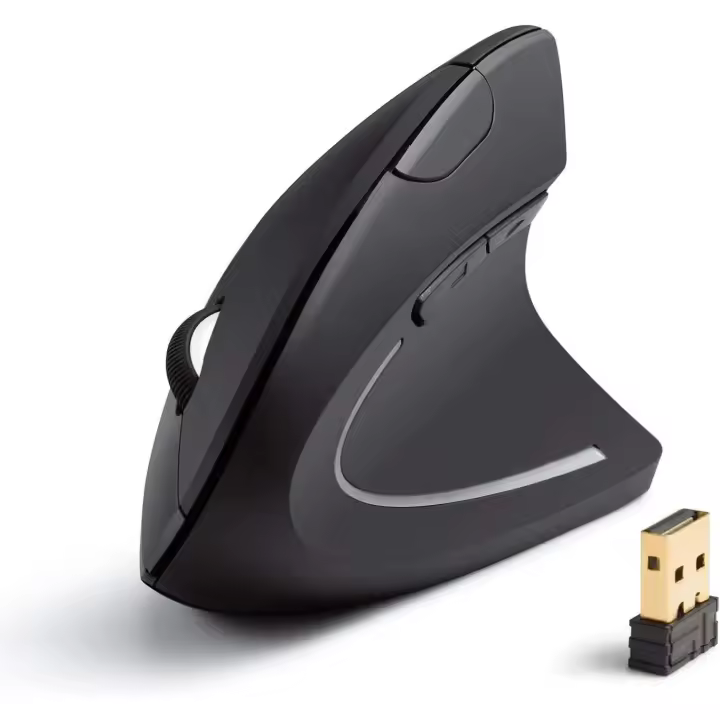 Ratón óptico Ergonómico Vertical Inalámbrico 2.4G - Negro - 1