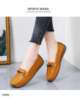Zapatillas Casuales Para Mujer 2024 Talla Grande Zapatos Planos Slip-on Mocasines De Cuero Genuino Barco Zapatos Casuales De Primavera/Otoño - details 9