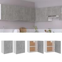 vidaXL Armarios colgantes 2 uds “Lyon” madera contrachapada gris en color Gris hormigón/Negro/Blanco y más | diseño vintage industrial ideal para cocina salón comedor - details 0