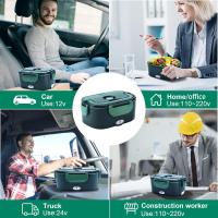 Fiambrera Electrica 4 en 1 12V/24V/220V ~ 240V Calentador de Comida Portatil with Termo Coche y Trabajo 1.5L 60W en Inoxide Maple with Tartera - details 0