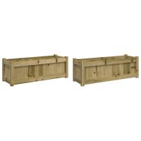 vidaXL Jardineras de exterior 2 unidades madera impregnada de pino Color Pino natural,  Blanco,  Marrón y mas - details 0