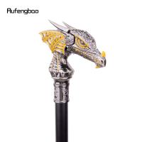 Bastón De Caminar Dragón De Lujo Dorado Y Negro Elegante Decorativo Para Caballeros Cosplay 93cm Punta De Goma Manija Recta Material De Aluminio Y Acero - details 4