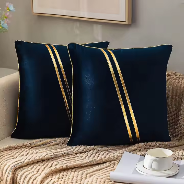 Cojín Decorativo de Fundas Amortigadoras en Terciopelo de Alta Calidad - 2PC - Cremallera Ocultada - 45x45 Cm - 1