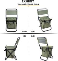 Silla de pesca con bolsa refrigeradora, taburete de pesca compacto y plegable, verde - details 1