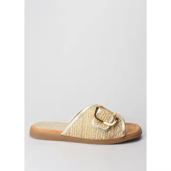 sandalia hebilla rafia yuca gold UNISA - 1