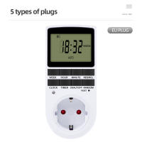Temporizador Digital Electrónico Para Cocina Con Enchufe De Salida 230V 110V 12/24 Horas Ciclables Programables Con Enchufe EU FR US UK AU - details 11