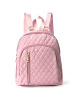 Mochila Clásica De Patrón Cuadrado Estilo Fashion Para Mujer Cierre De Cremallera Material Principal Poliéster Tamaño 28x23x10 - details 14