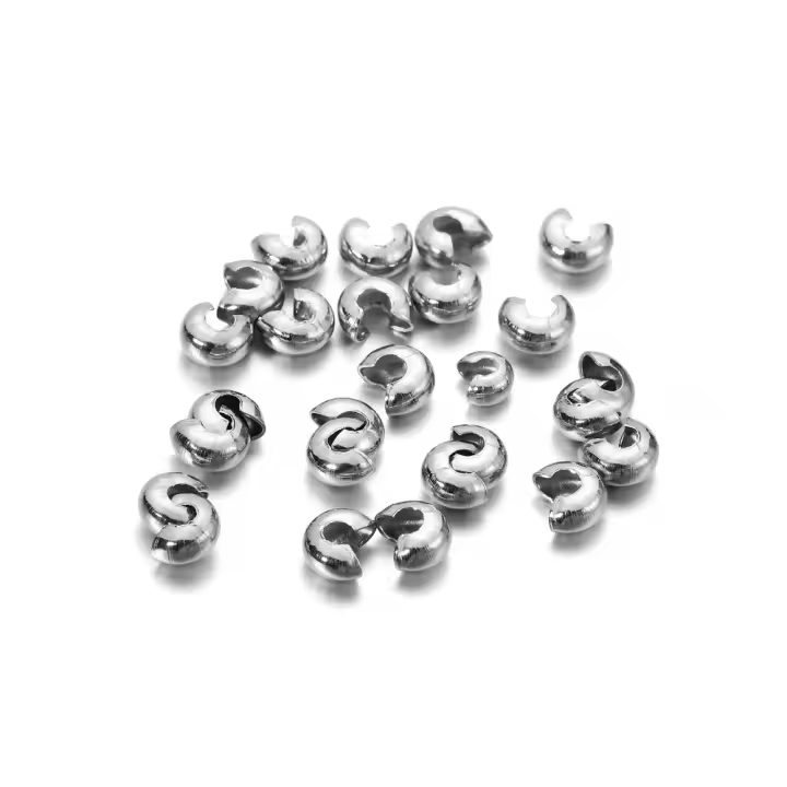 50Pcs Cubos De Acero Inoxidable Para Joyería DIY Tamaños 3-4-5mm Cubos De Acero Inoxidable Para Terminar Joyas Accesorios De Joyería - 1