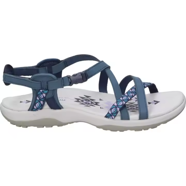 SKECHERS | Sandalias Skechers Reggae Slim Vacay para Mujer – Sandalias Planas en Color Azul con Detalles – Cierre de clip para Mayor Ajuste – Memory Foam – Cómodas – Estilo Deportiva – Vegan – Modelo 40955-NVY - 1