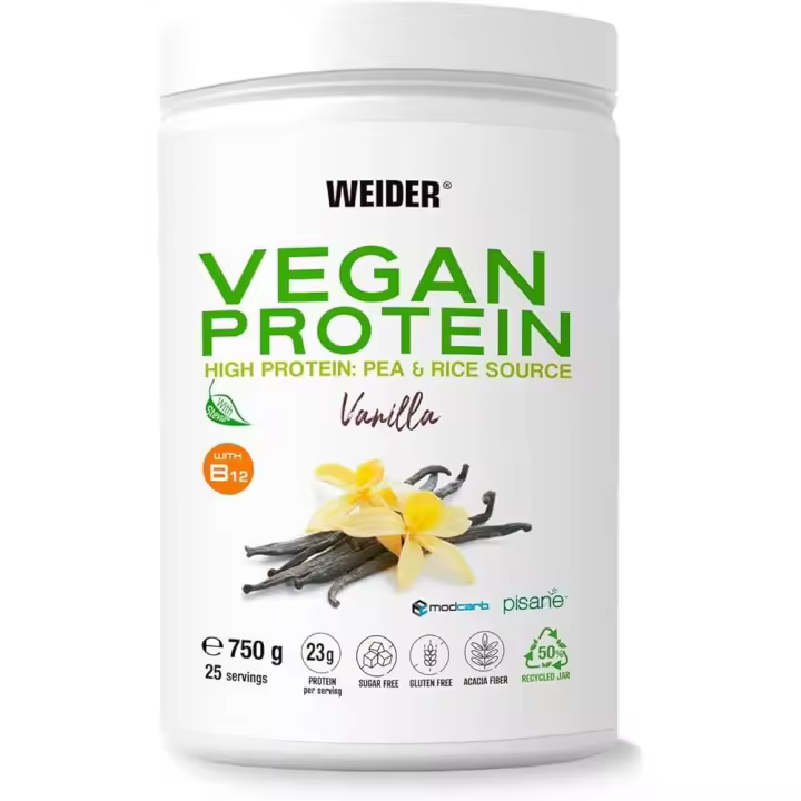 Weider Vegan Protein - High Protein: Pea & Rice Source - 750 grs Vanilla - 1