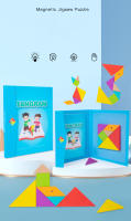 Rompecabezas Magnético 3D De Formas Geométricas Tablero Tangram Juguete Educativo De Madera Para Niños Juego Montessori - details 12