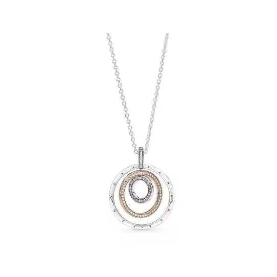 Collar Pandora 389483C01-60 circulares dos tonos, Viene con El embalaje original. - 1