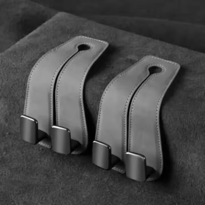 Gancho Para Asiento De Coche Doble Personalizado Gancho De Cuero Genuino Para Coche Accesorios Interiores De Vehículo Herramientas De Coche - 1