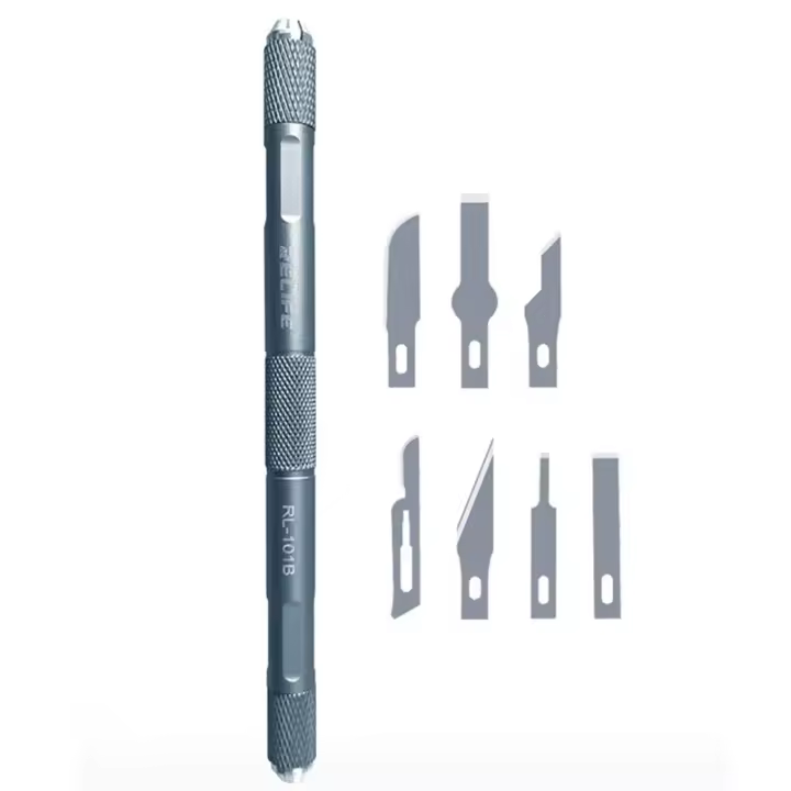 RELIFE RL-101B Set De Herramientas Para Móvil 8 En 1 Alta Dureza Y Precisión Eliminador De Pegamento Para Placa Madre Herramienta De Corte Para Mantenimiento De Teléfonos Móviles - 1