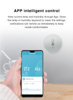 Sensor De Temperatura Y Humedad Zigbee Tuya Control Por Voz Compatible Con Alexa Google Assistant Monitoreo En Tiempo Real Para El Hogar Inteligente - details 1