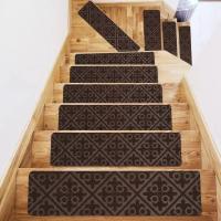 10Pcs Tapetes De Escalera Antideslizantes 76x21cm Alfombra De Tela Suave Para Escaleras Máquina Lavable Silenciosa Y Antideslizante - details 1