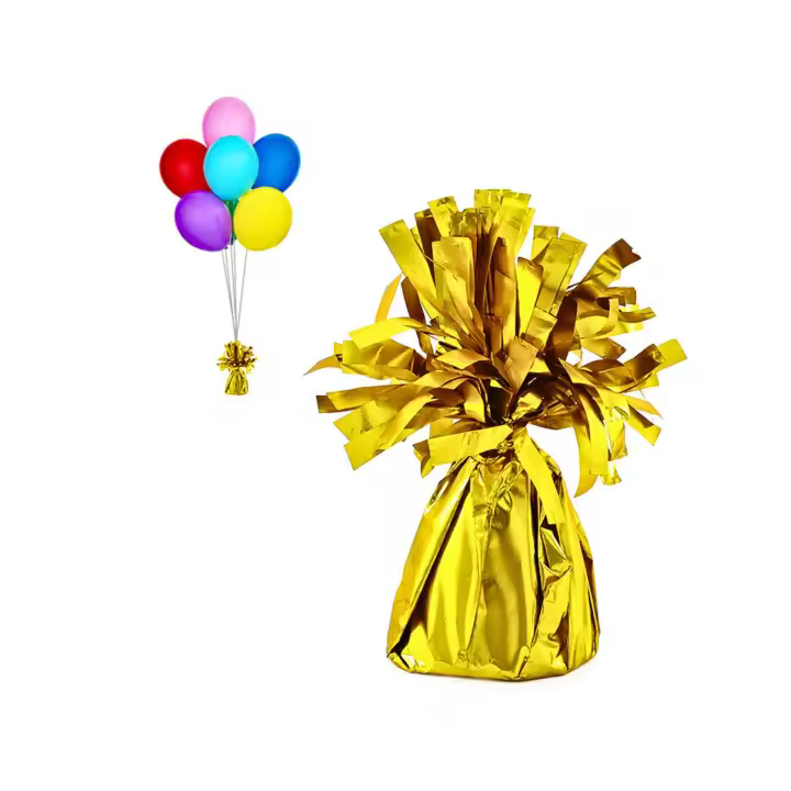 Zirizon-Peso de cumpleaños para sujetar Globos de helio Oro,Plateado,Rosa,Azul y Negro,para fiestas,aniversarios y eventos.170g,12 cm. - 1