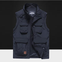 Chaleco Sin Mangas De Algodón Para Hombre Talla 5XL Con Bolsillos Multípleulos Estilo Casual Verano Chaleco Acolchado Con Cierre De Cremallera - details 7