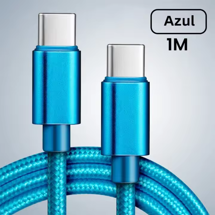 Cable De Datos Para Móvil 60W Con Luz Tipo C a Tipo C Cargador Rápido Para iPhone15 Samsung Huawei Cable De Transmisión De Datos De Alta Velocidad - 1