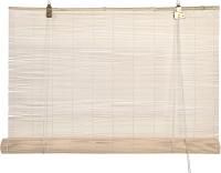 HERSIG Estor Bambu Color Natural/Marron oscuro  Persianas Enrollables Exterior e Interior de 60x140cm/80x160cm/100x180cm  a elegir  Instalación Sencilla y Rápida Estor de bambu natural enrollable ejido con varillas de láminas de bambú 100% de alta calidad - details 2