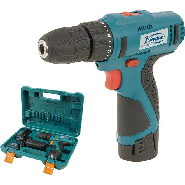 Taladro Atornillador 12V con 2 Baterías y Maleta de Transporte Virutex - 1