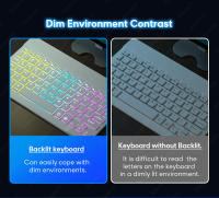 Teclado Inalámbrico Bluetooth Para Tableta Android iOS Windows Con Iluminación RGB Teclado Ratón Compatible Con iPad Y Teléfono - details 11