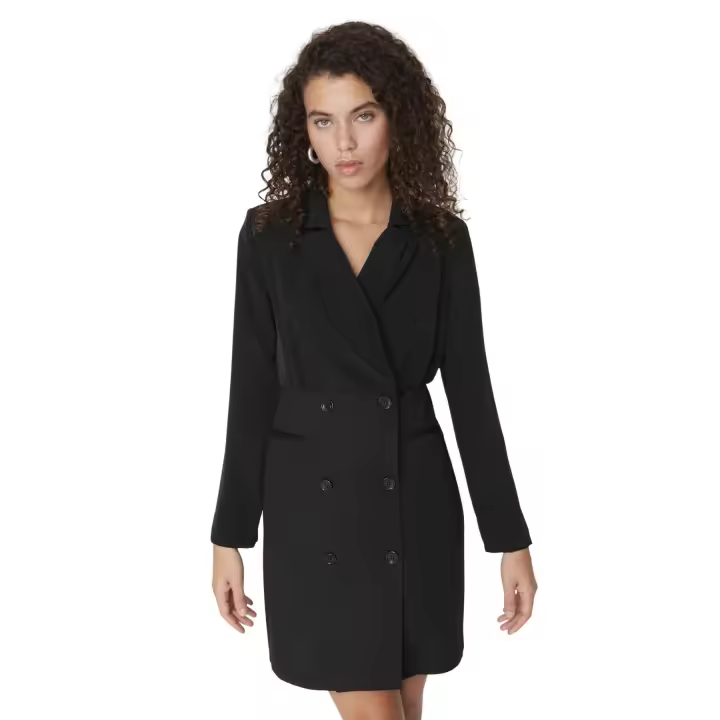 Trendyol Black Button Detailed Woven Dress Twoaw23El00527 - 1
