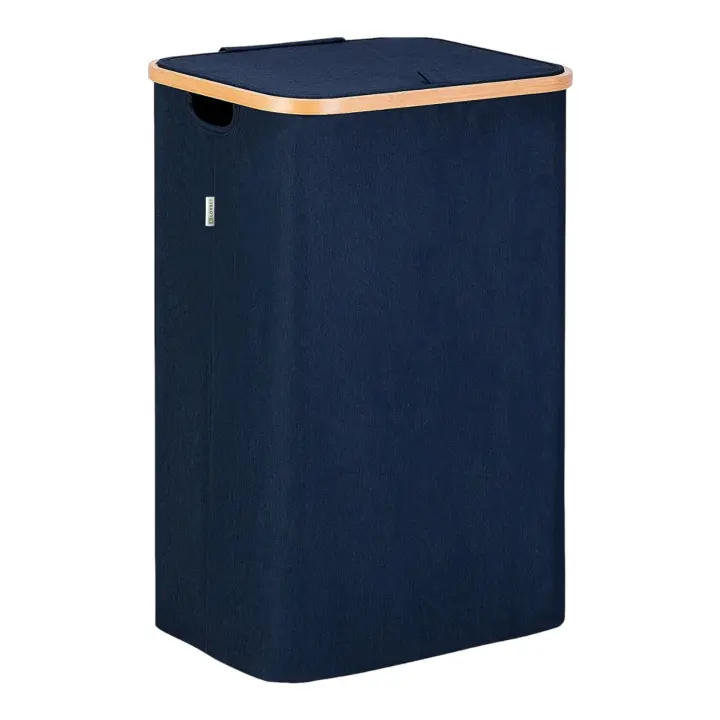 Cesto de Ropa Sucia de Bambú con Tapa y Asas: 72L o 100 L, 2 Clasificaciones, Plegable, Bolsa Interior Lavable a Máquina - Solución Elegante y Práctica para la Lavandería en tu Dormitorio ,Cubo Ropa Sucia. (CUBO002 1999 7DIAS） - 1