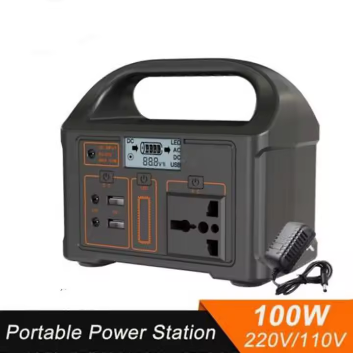 100W Estación de Energía portátil 220V/110V generador solar en Aire Libre Emergencia Móvil - 1