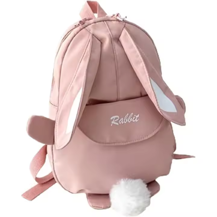 MoChila Linda with forma de conejito para Niños Pequeños, moChila Lisa con orejas de Cono, Ministros para la revisión a La Escuela para niños de Jardín de Infantes (Rosa, 24 cm * 9 cm * 30 cm) - 1