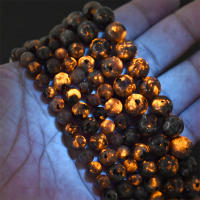 Piedras De Lava Naturales Redondas Para Joyería DIY Accesorios De Collar Y Pulsera Hechas a Mano 6/8/10MM Abalorios De Gemas - details 1