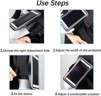 Adjustable Sports Mobile Armband, Waterproof Phone Armband for Running, Fitness, Workouts, Gymnastics and Outdoor Sports, Up to 6.5" - details 2