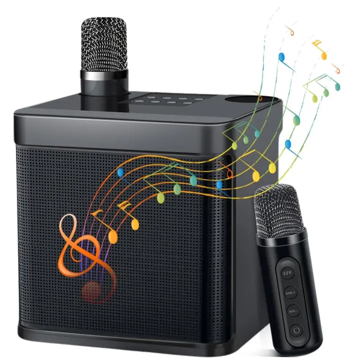 Altavoz Bluetooth Portáthil with Dual Para Karaoke Microphone, Transmisión en Vivo al Aaire Libre, Para El Hogar y Audio with Bluetooth, Mini Altavoz Portáthil - 1