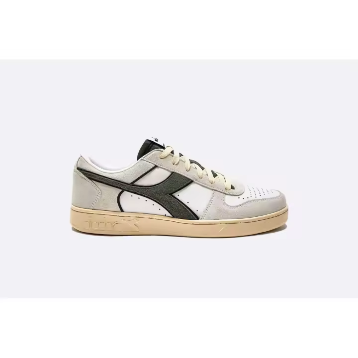 Diadora Magic Basket Low Suede Leather White Dark Forest para Hombre - 1