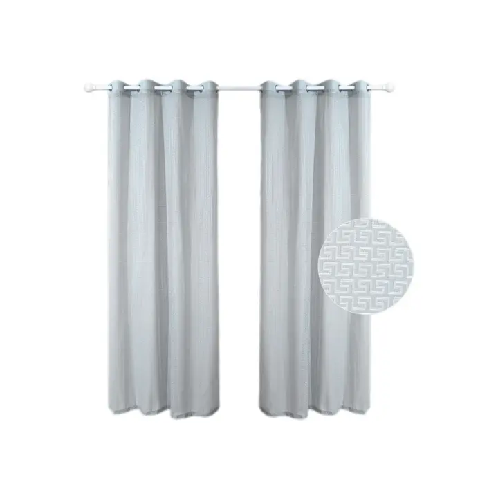 Pack de 2 unidades Cortina translúcida de salón / habitación diseño Greca  Pack de 2 unidades 140 X 260 cm - 1
