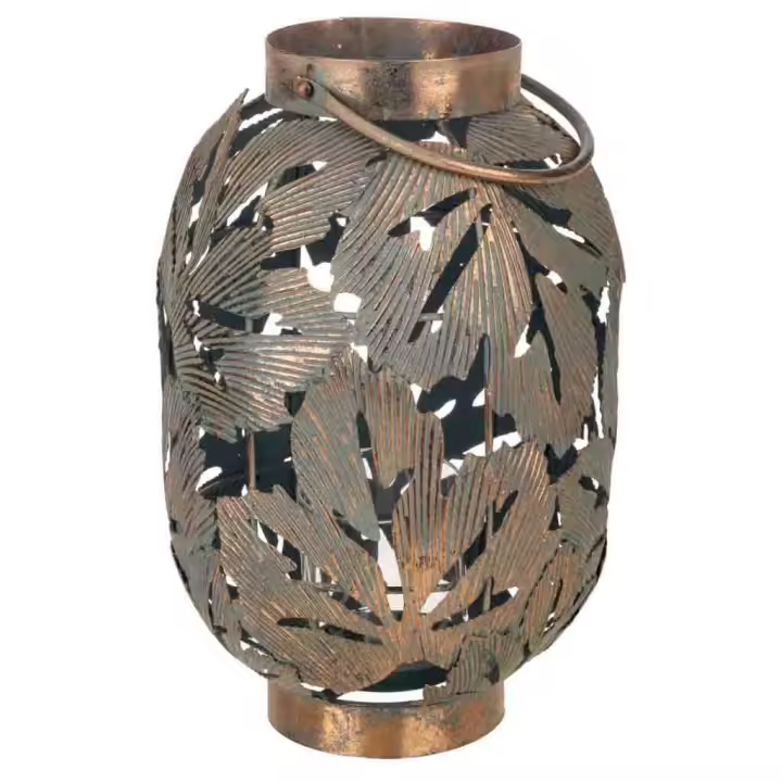 WANDERLUST DECO Portavelas de Metal Dorado 24x24x37h Cm - Elegante y Decorativo - 1