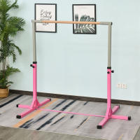 HOMCOM Barra de Gimnasia para Niños de +3 Años Barra de Entrenamiento con Altura Ajustable 92-150 cm Barra Horizontal de Gimnasia Carga 75 kg 197x121x150 cm - details 2