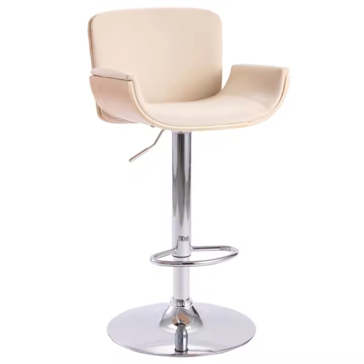 vidaXL Taburete de cocina cuero sintético negro en color marrón claro y negro/marrón claro y crema | cómodas modernas ergonómicas para comedor cocina salón hogar - 1